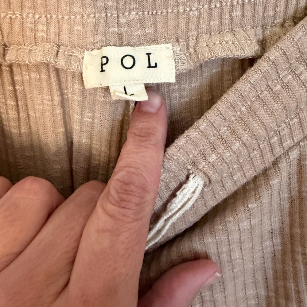 POL Mixed Media Boho Patchwork Harem Pants size L… - image 2